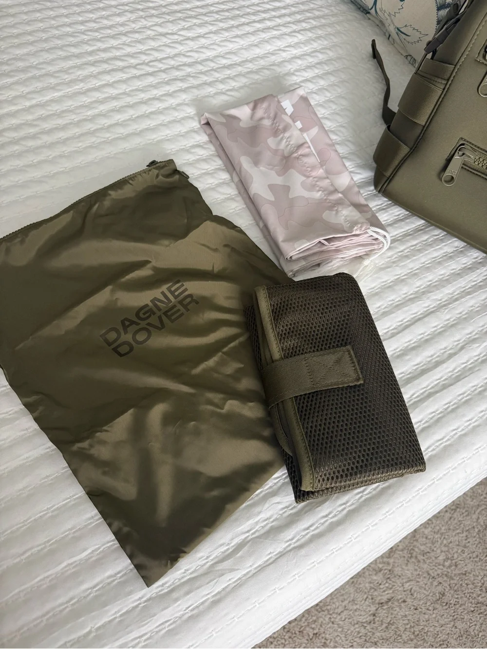 Dagne Dover Olive Green Diaper Bag with Accessories